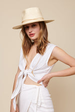 whimsy and row Valentina top in white linen